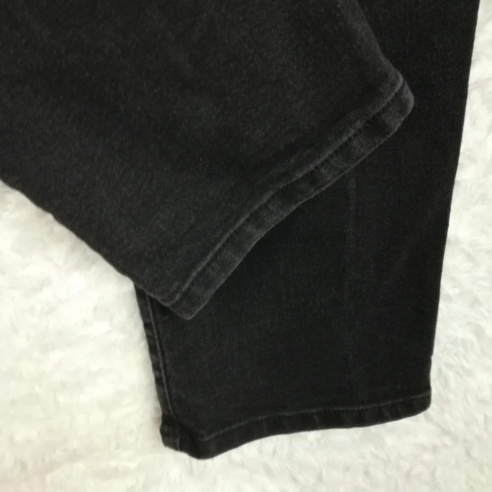 True Religion Mens Jeans Rocco Skinny Relaxed Black Denim Flap Pocket 36